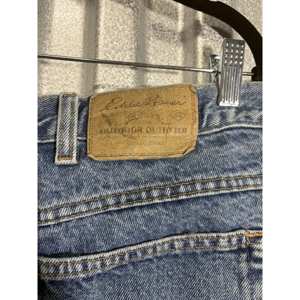 Eddie Bauer Vintage 90s Men Jeans 38x32 Light Wash Straight Leg Denim High Rise - Picture 4 of 8